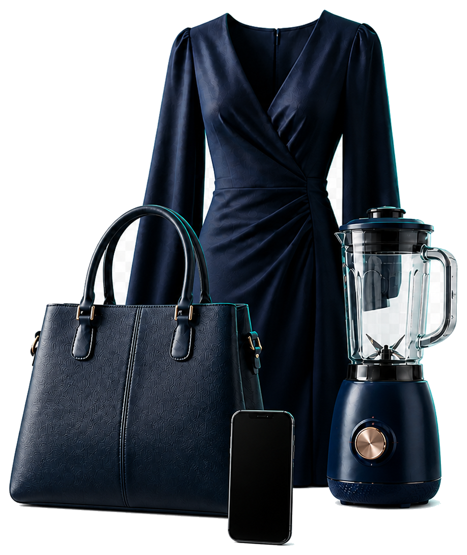 Curated marketplace products including fashion, electronics and home appliances